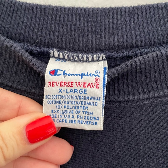 Notre Dame Champion Navy and Gold Crewneck Sweater - Picture 2 of 3